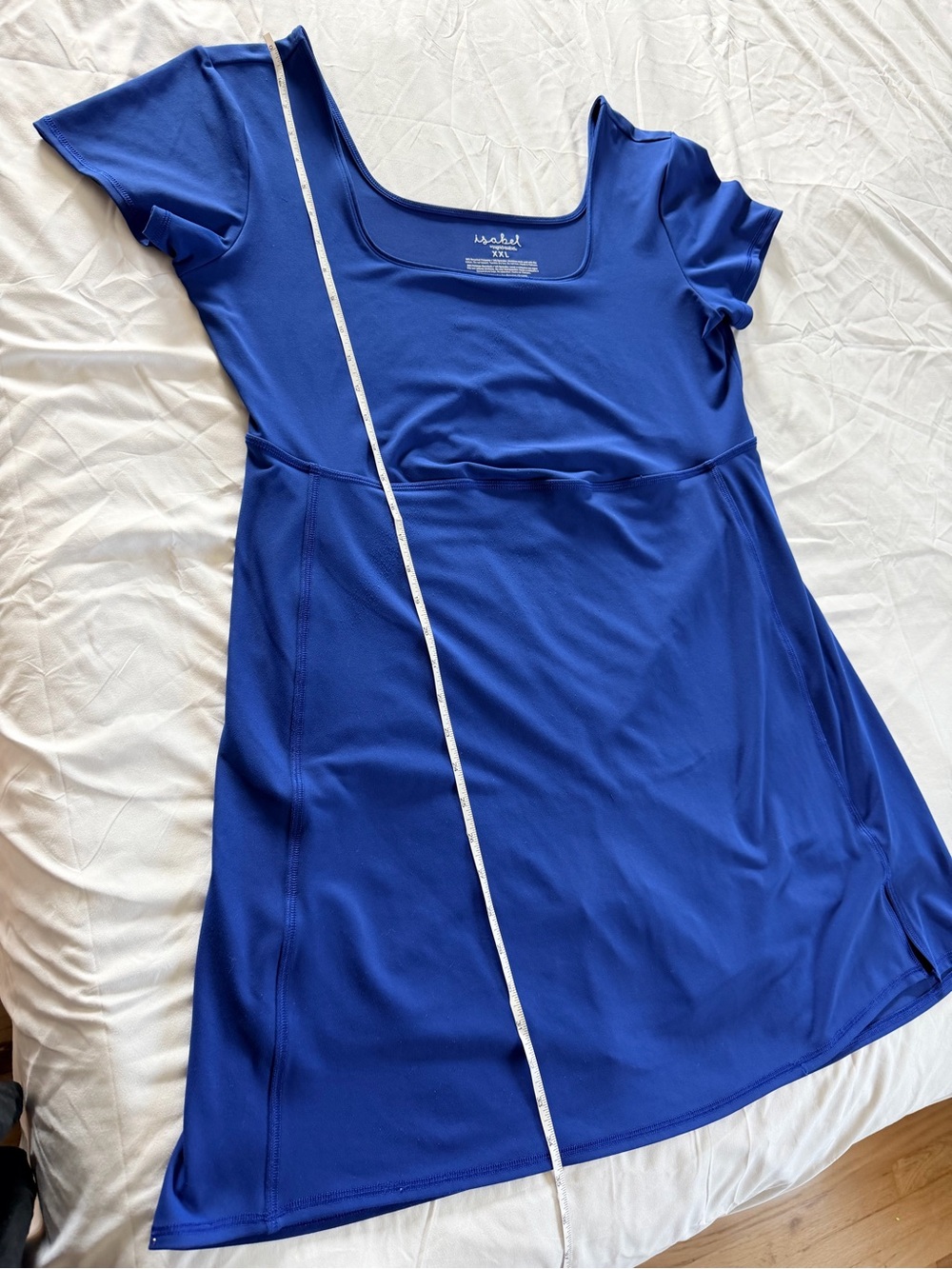 Ingrid & Isabel Royal Blue Scoop Neck Short Sleeve Dress w/ Built In Shorts - Picture 8 of 14